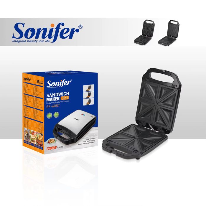 Доставка! Вафельница-Сендвичница-Гриль Sonifer sf 6087 3 в 1