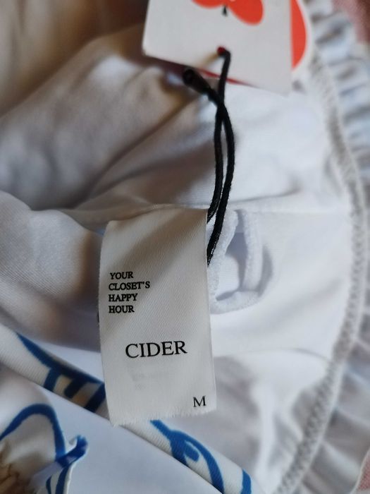Sutien cu top, alb/albastru de la: CIDER, marimea: M, nou, cu eticheta