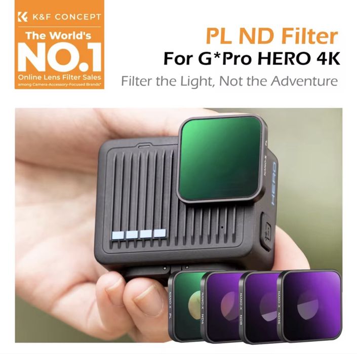 Set 4 filtre  PL, ND 4, ND8, ND16 compatibil Gopro hero 9,10,11,12 bl