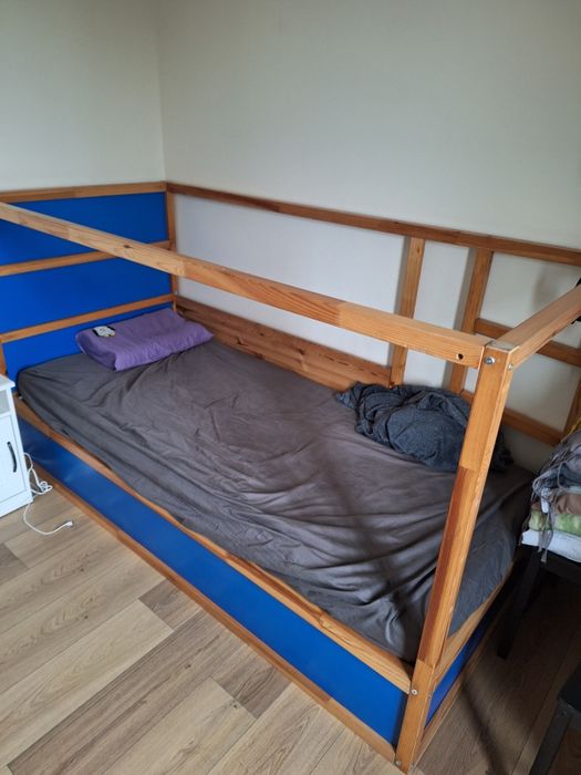 Pat IKEA KURA cu somieră și saltea, stare bună – transport GRATUIT în Cluj