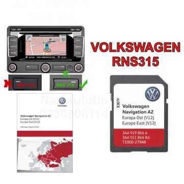 SD DVD 2025 HARTA VW RNS315  CC,Tiguan,Jetta,Golf Romania+Europa