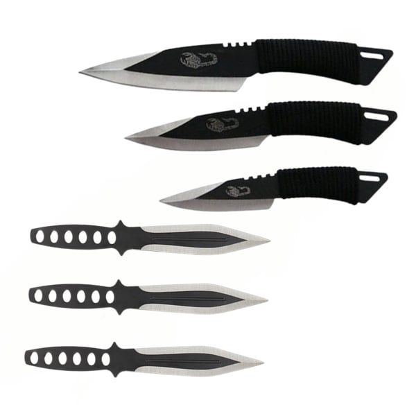 Set 3 cutite de aruncat , 22.5 cm si 3 cutite de aruncat