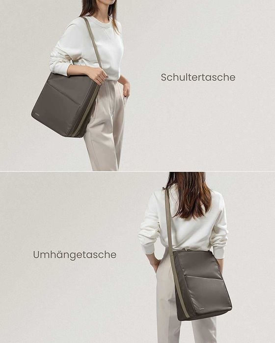 tomtoc раница за лаптоп, дамска 3-посочна чанта през рамо, раница