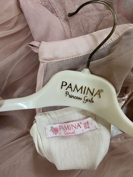 Платье, розовое, длинное, пышное, ношеное