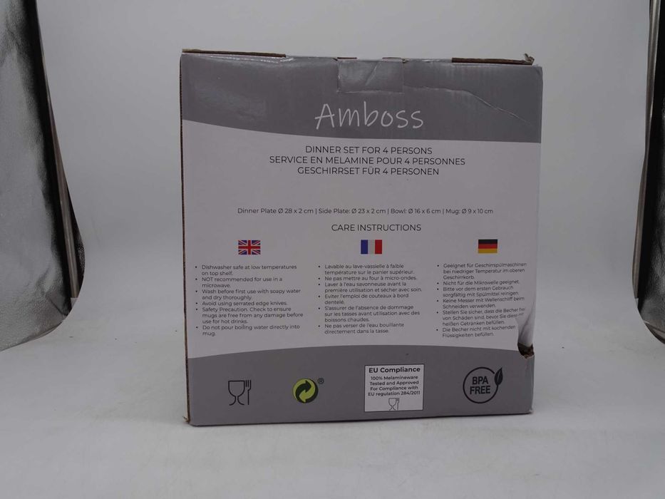 Set de veselă pentru camping din melamină pentru 4 persoane, 16 piese