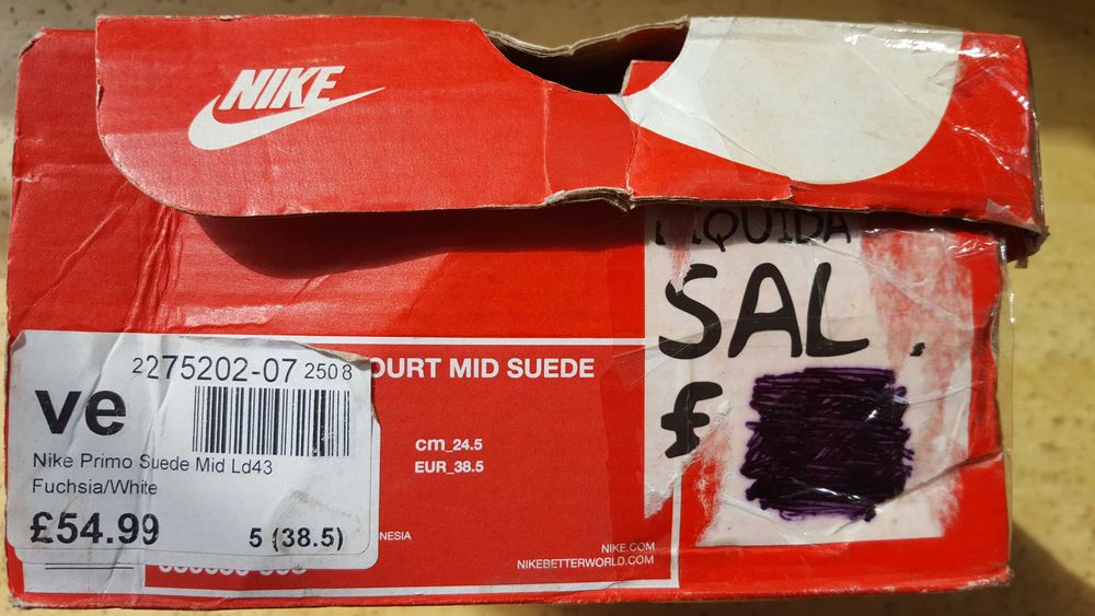 Дамски розови кецове NIKE PRIMO COURT MID SUEDE р-р 38,5