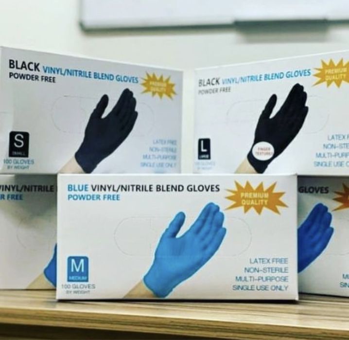 Перчатки нитровинил в 3 расцветках