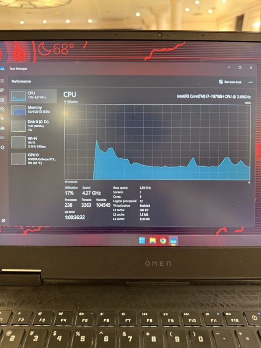 Laptop Gaming HP OMEN 15-ek1009nq NVIDIA GeForce RTX 3060 6GB