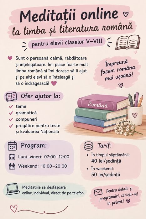 Meditații online la limba și literatura română