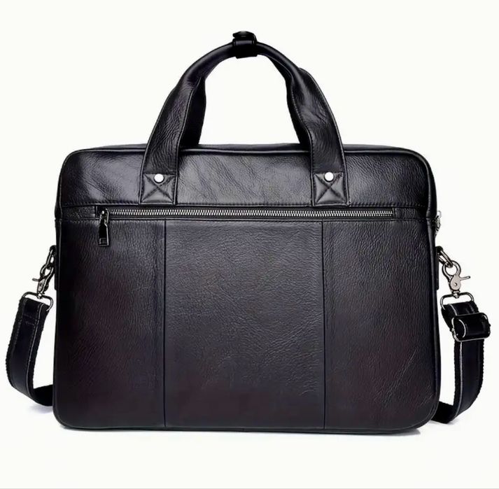 Мъжка класическа бизнес чанта с голям обем/Черна ест.кожа -10%Промоция