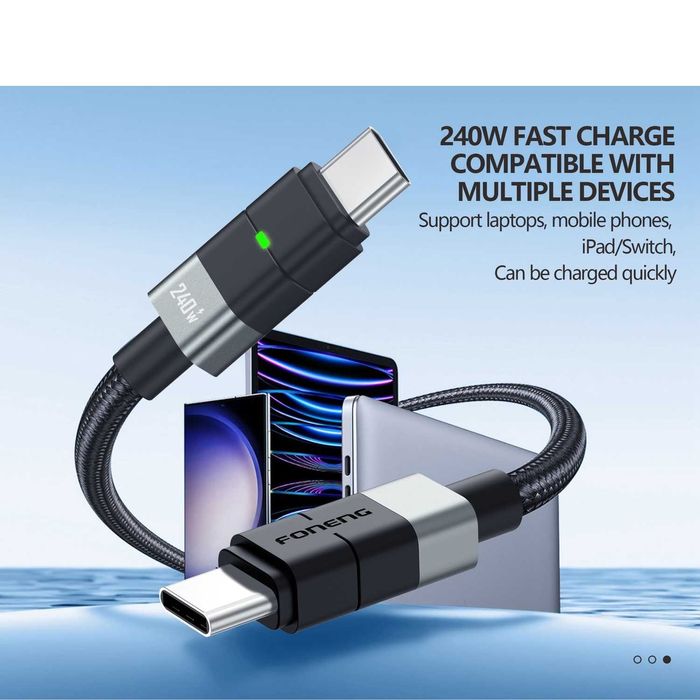 Cablu usb-c super fast charge 240W MacBook Pro Air iPad Asus Rog Razer