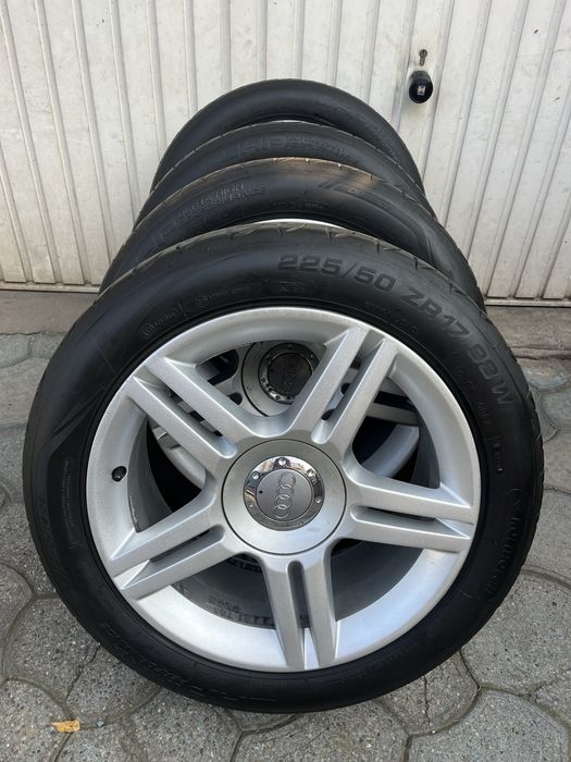 Jante aliaj 5x112mm, anvelope 225/50 R17, Audi A4 B6, B7, A6 C6, A3