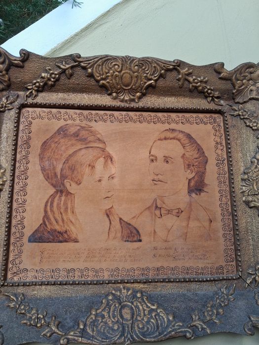 Vând tablou vechi cu Eminescu