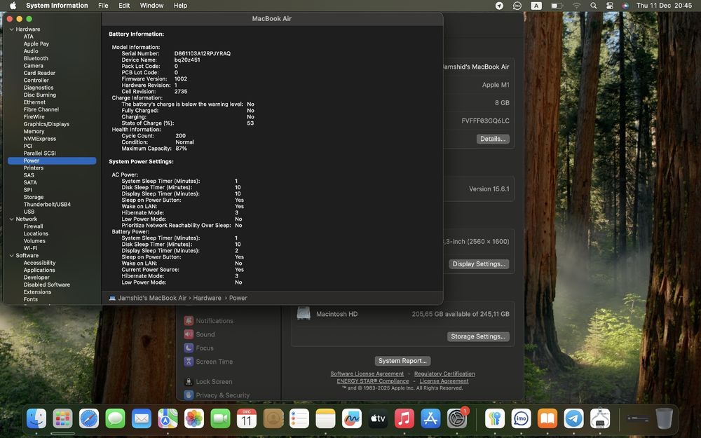 MacBook M1 air ideal ni holatda ishlashi zo'r hech qanaqa aybi yo'q