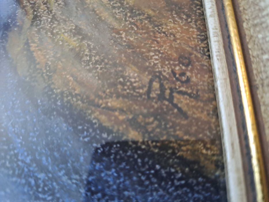 icoana desen culori Fecioara Maria si Pruncul Isus 33/43 cm semnat