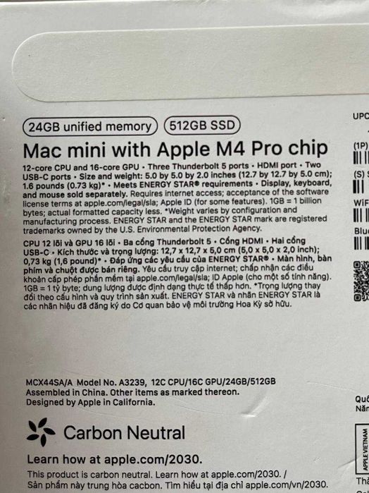 Apple Mac Mini 2024 m4Pro / 12-c cpu / 16-c gpu / 24gb / 512gb SSD