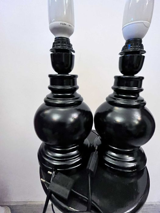 Set 2 veioze lemn lampi functionale bibelouri bibelou figurina ieftine