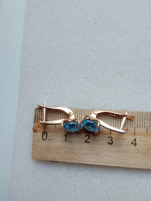Серьги 585*топаз