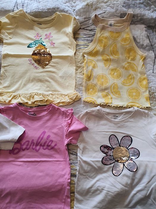 Летни дрешки за момиченце 122-128 размер, запазении, без забележки