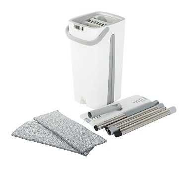 Плосък моп за двукамерна кофа и микрофибърни кърпи за почистване