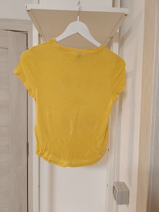 Tricou galben din bumbac