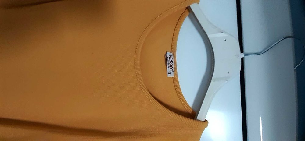 НОВО !!! Жълта рипсова рокля - С размер