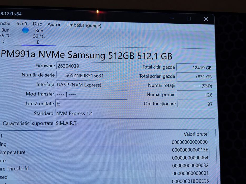 Ssd nvme 521 gb samsung