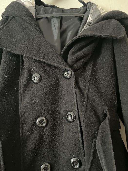 Дамско черно палто