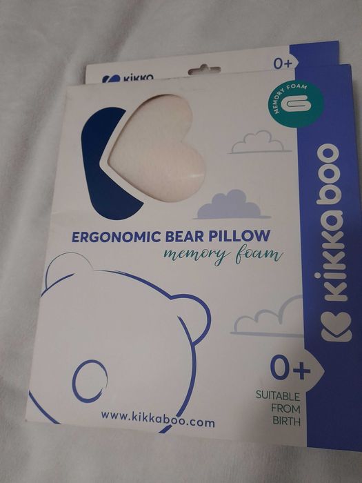 KIKKA BOO Ергономична мемори възглавница 0-6 м BEAR AIRKNIT