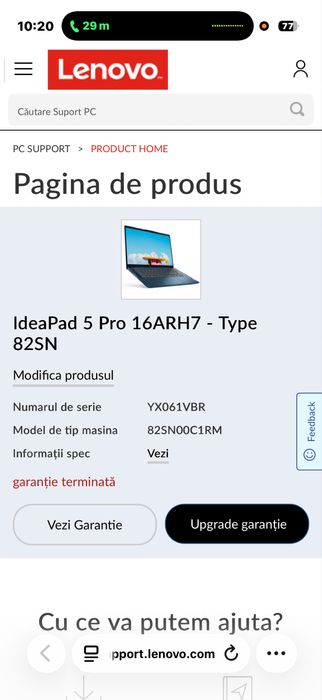 Laptop Lenovo Idealpad 5 pro //16ARH7