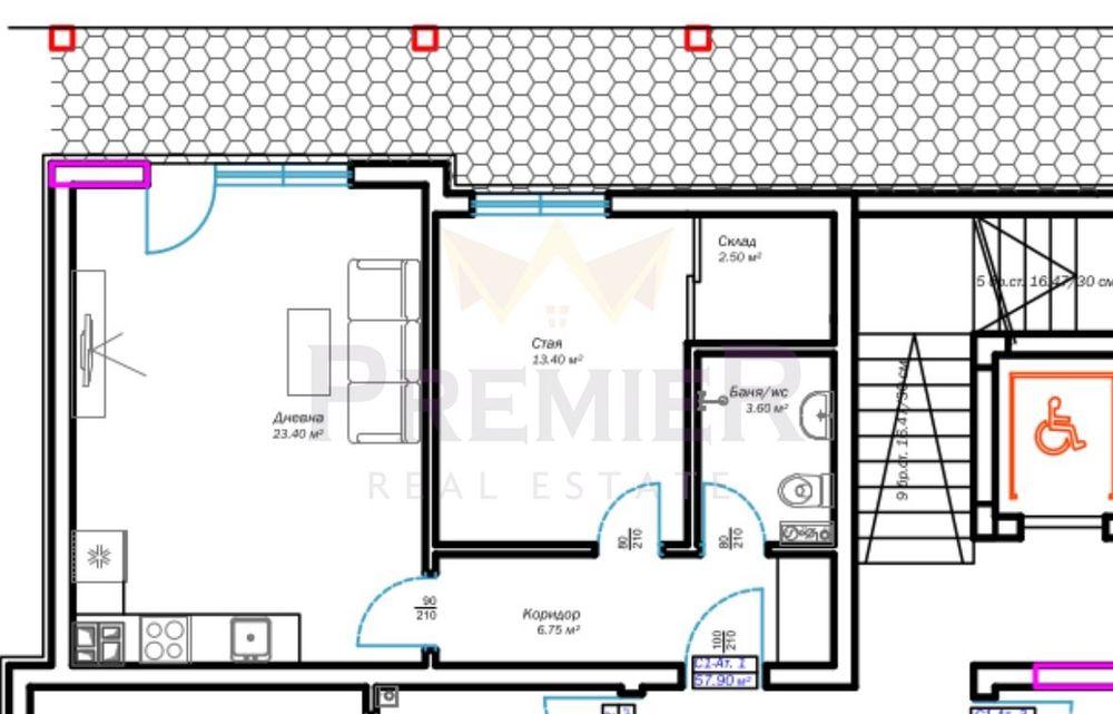Продава се Двустаен апартамент в Варна, Възраждане 3 - 74 кв.м за 946 €/кв.м - Снимка #3
