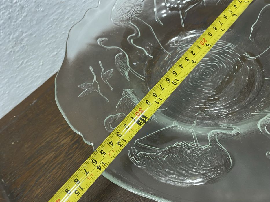 Френска кристална купа релеф птици Paris style 1950 те