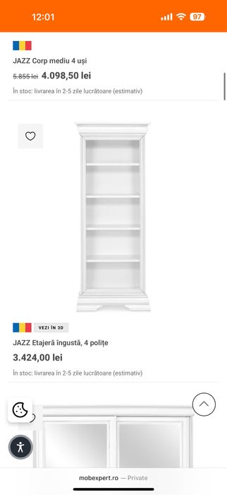 Mobila JAZZ Mobexpert-etajera, comoda tv, polita