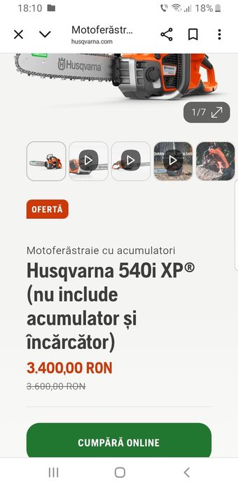 Drujbă pe acumulator Husqvarna 540i  XP