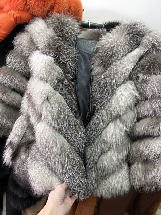 Палто от естествен косъм лисица и лама