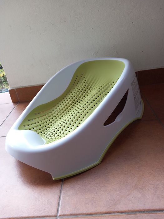 Suport cadita bebe alb cu verde, plastic, 61x39x21 cm