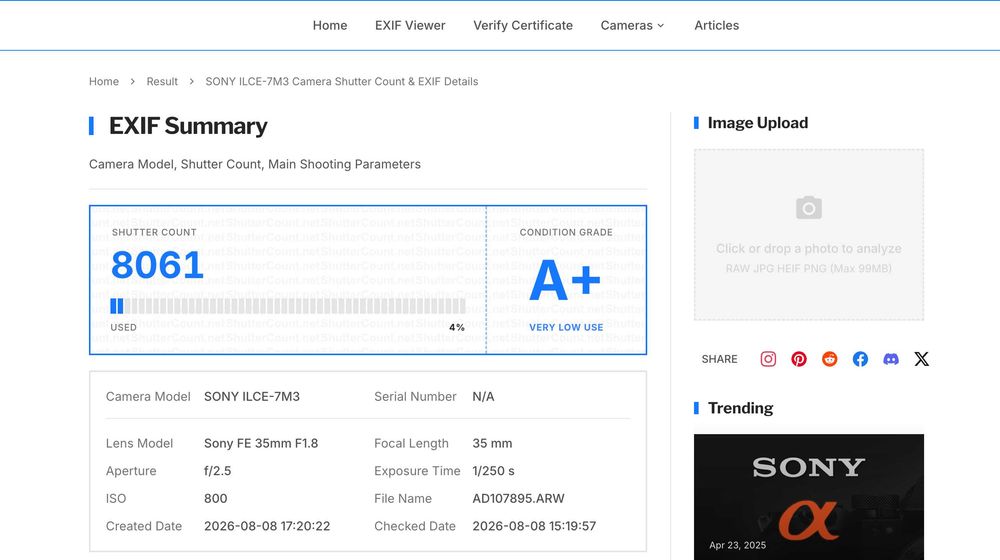 Sony A7 III (8061 кадъра) + 3 Обектива + Топ Филтри и Аксесоари