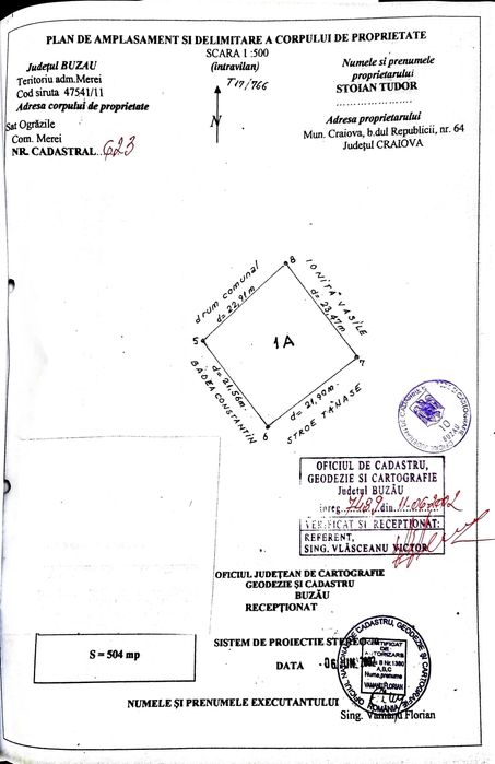 Vand teren intravilan/arabil  Merei, Sat Ograzile, 1497 mp, 21 € / mp