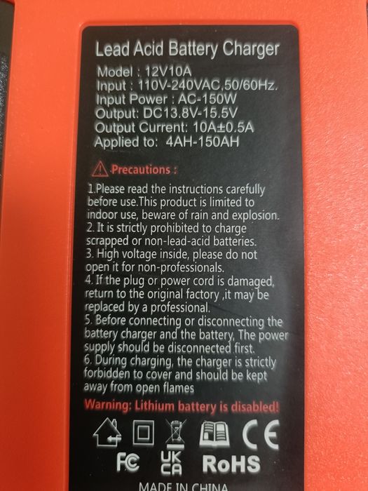 Încărcător inteligent 12V 10A