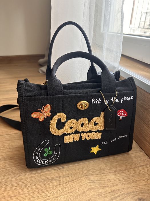 ОРИГИНАЛНА! Coach дамска чанта дънкова черна