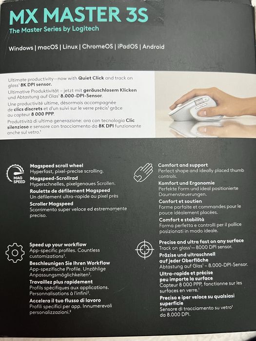 Мышь Logitech MX MASTER 3S белый