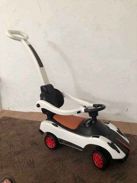 Masinuta copii si bebe, 3in1, cu melodii, maner de impins pentru parinti, bara de protectie, design modern si copertina