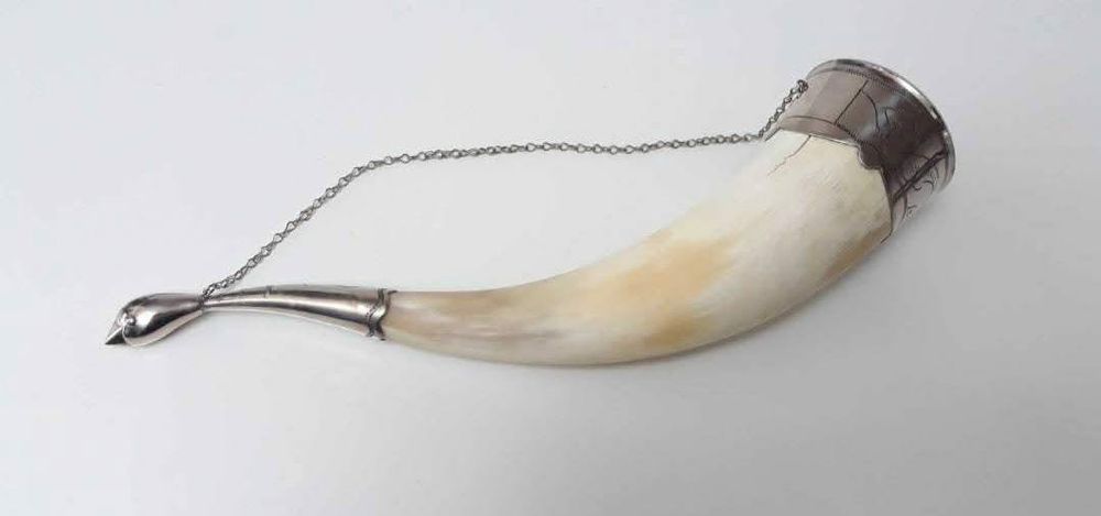 Corn de bivol pentru vin, traditional rusesc, argint , vanatoare