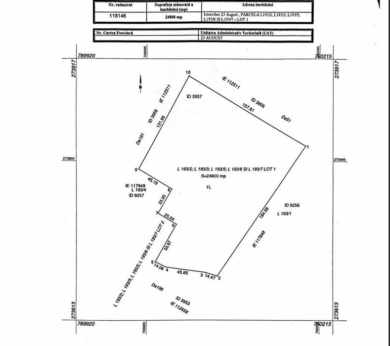 2 terenuri intravilane de vânzare – 19.000 mp și 24.800 mp – 23 August