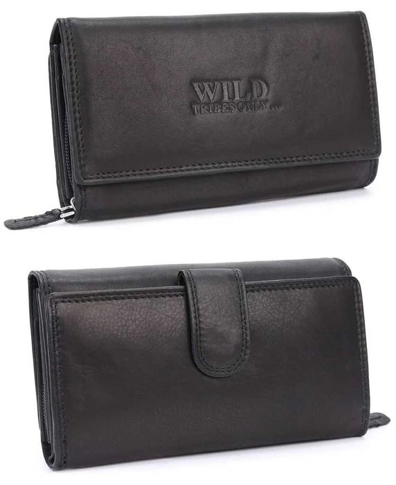 Дамски кожен портфейл Irisaa, винтидж, RFID защита, 21 слота за карти