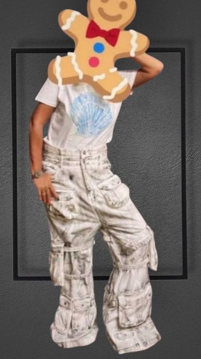 Blugi deosebiti,cu 16 buzunare, Whelm, L~XL  45 cm in talie