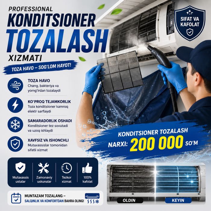 Konditsioner tozalash чистка