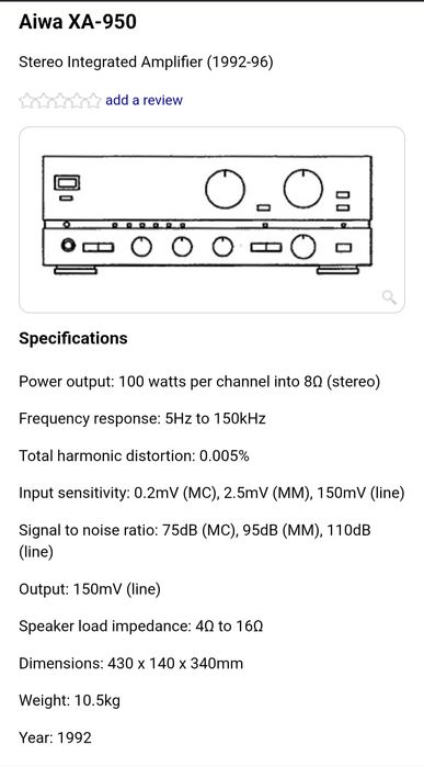 Amplificator AIWA XA-950