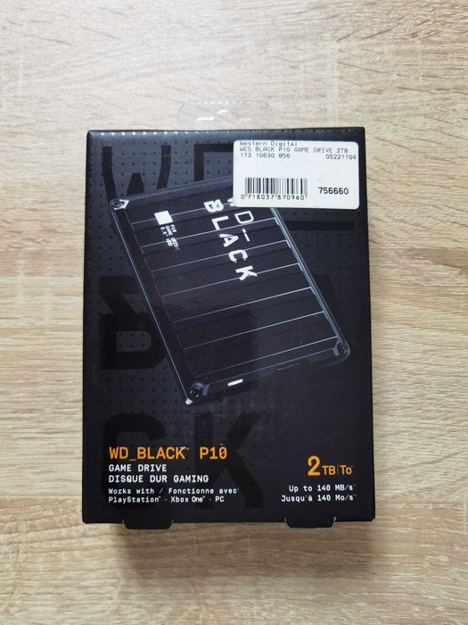 HDD extern WD Black P10 2TB, 2.5", USB 3.2 Xbox Playstation - NOU!