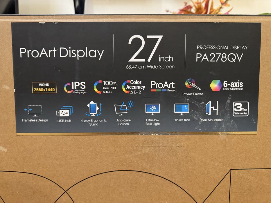 ASUS ProArt PA278QV – Професионален монитор (Гаранция)